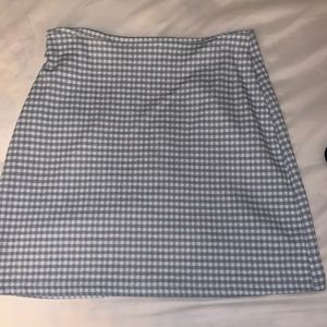 L.A. Hearts mini pencil checkered blue and white zip up skirt